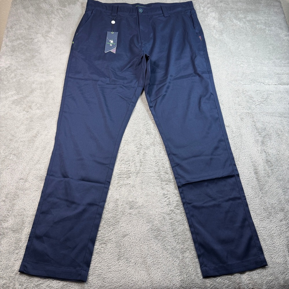 William Murray Performance Golf Pants Men 36 Navy Blue Straight Fit Stretch NWT